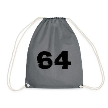 64 Zahl - Turnbeutel - Grau - Vorne