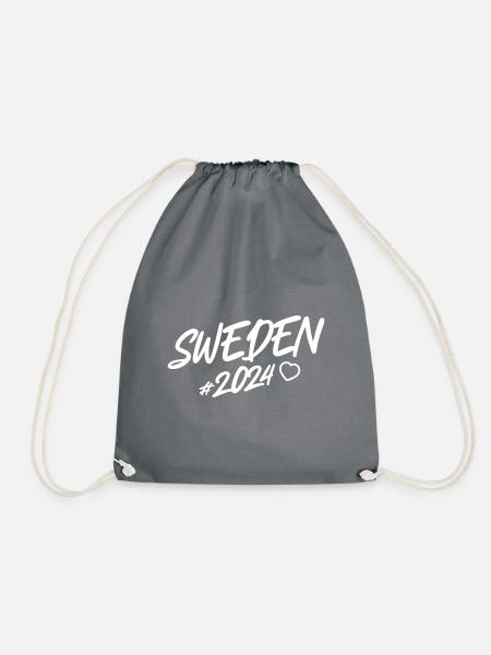Schweden 2024 Herz - Turnbeutel - Grau