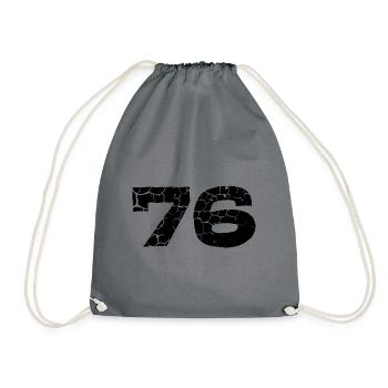 76 number jersey - Drawstring Bag - grey - Front