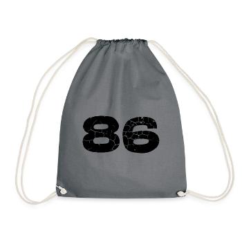 86 Zahl Trikot - Turnbeutel - Grau - Vorne