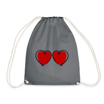 Hearts Love Symbol - Drawstring Bag - grey - Front