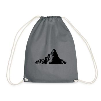 Berg Silhouette Symbol Outdoor - Turnbeutel - Grau - Vorne