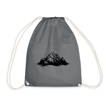 Mountains symbol silhouette nature - Drawstring Bag - grey - Front