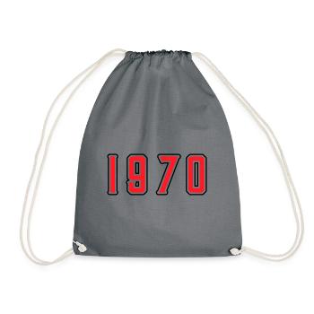 1970 year birthday - Drawstring Bag - grey - Front