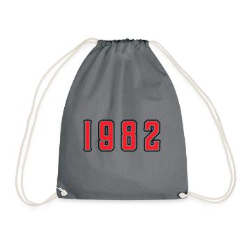 1982 year birthday - Drawstring Bag - grey - Front