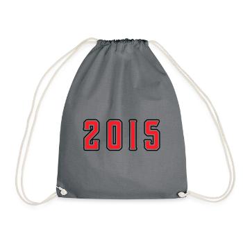 2015 year birthday - Drawstring Bag - grey - Front