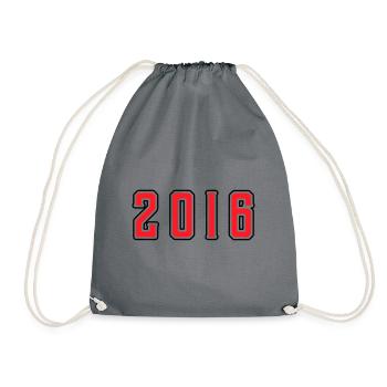 2016 year birthday - Drawstring Bag - grey - Front