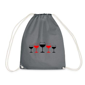 Wine Symbol Red Wine Glass - Drawstring Bag - grey - Front
