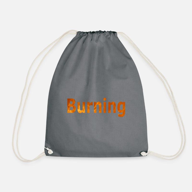 Burning - Drawstring Bag - grey