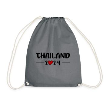 Thailand 2024 Herz Reise - Turnbeutel - Grau - Vorne