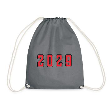 2029 year birthday - Drawstring Bag - grey - Front