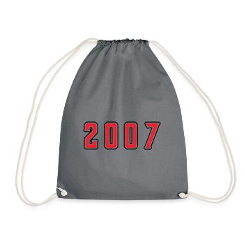 2007 Jahr Geburtstag - Turnbeutel - Grau - Vorne