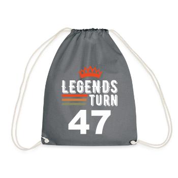 Legends turn 47, 47 birthday - Drawstring Bag - grey - Front