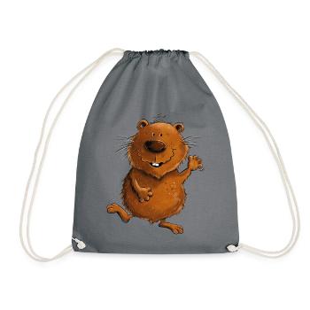 Drolliger Wombat Australien Wildtiere - Turnbeutel - Grau - Vorne