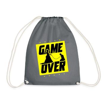 Hochzeit Game Over Junggesellenabschied - Turnbeutel - Grau - Vorne