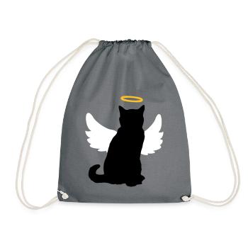 Chat d'ange avec des ailes et un halo! - Sac de sport léger - gris - Devant