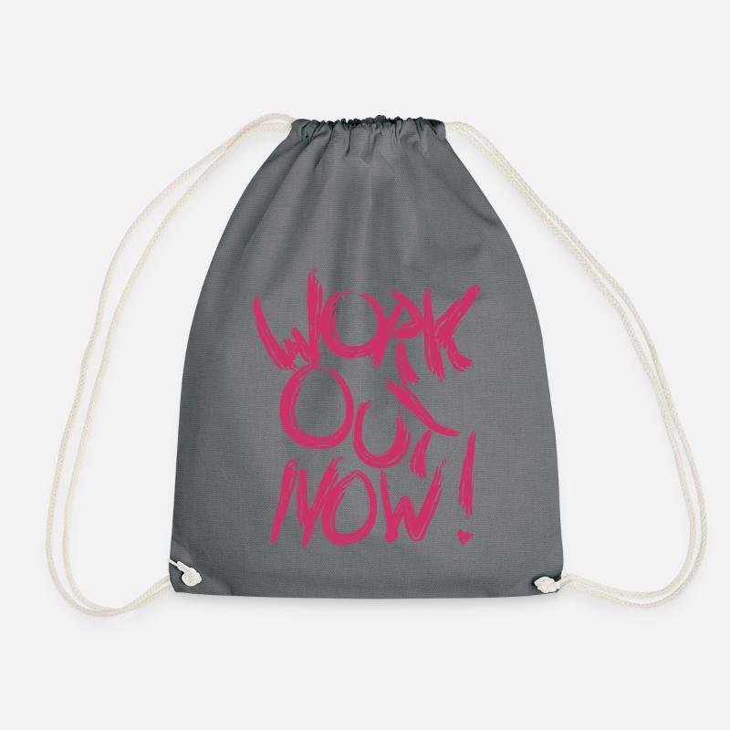 workout now pink - Drawstring Bag - grey