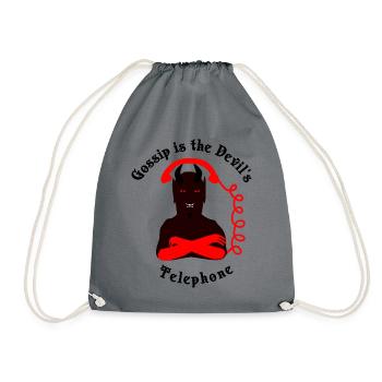 Gossip is the Devil's Telephone - Drawstring Bag - grey - Front