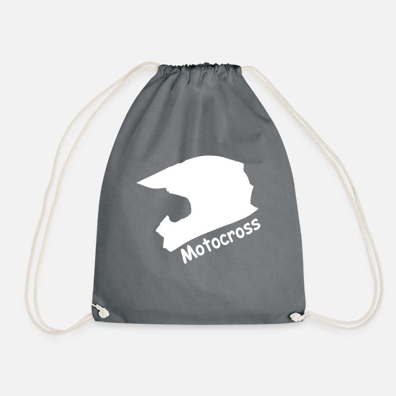 Motocross helmet - Drawstring Bag - grey