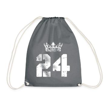 24 Zahl Krone - Turnbeutel - Grau - Vorne