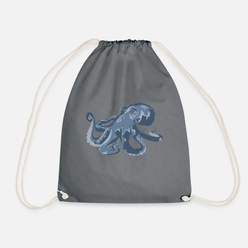 Octopus sturmblau - Turnbeutel - Grau