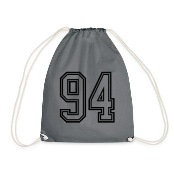 94 Number Symbol - Drawstring Bag - grey - Front