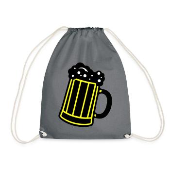 Bierkrug Bier Symbol Prost - Turnbeutel - Grau - Vorne