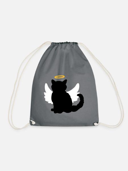 Baby cat / angel cat ♥ Angel Cat Kitten - Drawstring Bag - grey