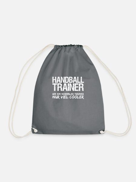Handballtrainer Trainer nur cooler Geschenkidee - Turnbeutel - Grau