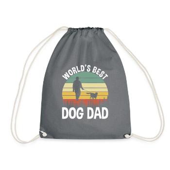 World's Best Dog Dad - Drawstring Bag - grey - Front