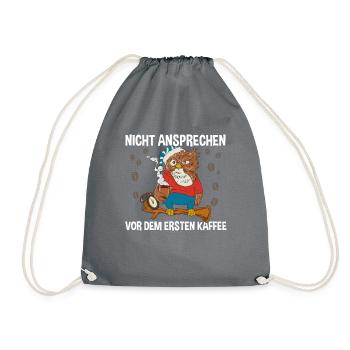 Morgenmuffel nich vor dem ersten Kaffee - Turnbeutel - Grau - Vorne