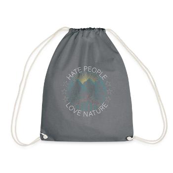 Hate People Love Nature - Drawstring Bag - grey - Front