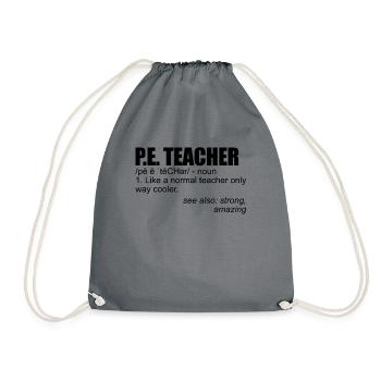 PE Teacher Definition Fitnessstudio -Lehrerlehrer - Turnbeutel - Grau - Vorne