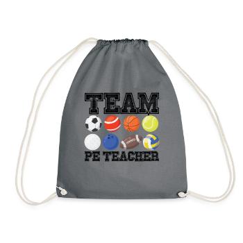 Team pe Lehrer lustiger Pe Gym Lehrer - Turnbeutel - Grau - Vorne