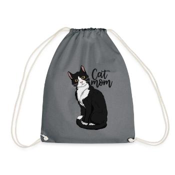 Tuxedo Katze Mutter Geschenk Katze Mutter Tuxedo K - Turnbeutel - Grau - Vorne