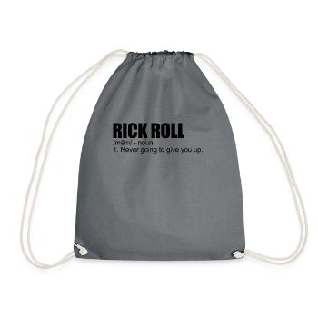 Rick Roll Meme Definition lustiger Meme Rick Roll - Turnbeutel - Grau - Vorne