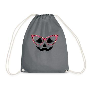 M�dchen K�rbisgesicht Frauen Halloween Smart Pumpk - Turnbeutel - Grau - Vorne