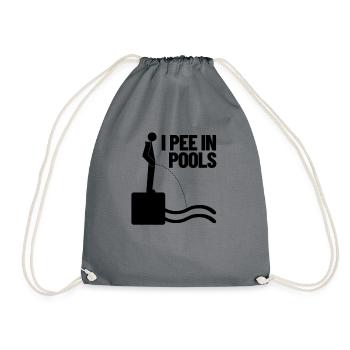 Ich pinkle in Pools lustiger Urlaubshumor schwimme - Turnbeutel - Grau - Vorne