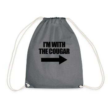Ich bin mit dem Cougar Halloween -Matching -Paarda - Turnbeutel - Grau - Vorne