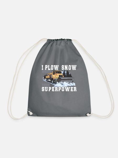 I Plow Snow Schneepflugfahrer - Turnbeutel - Grau