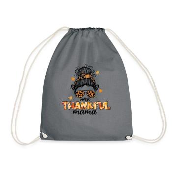 Eine dankbare Mama Thanksgiving -Frauen dankbare M - Turnbeutel - Grau - Vorne