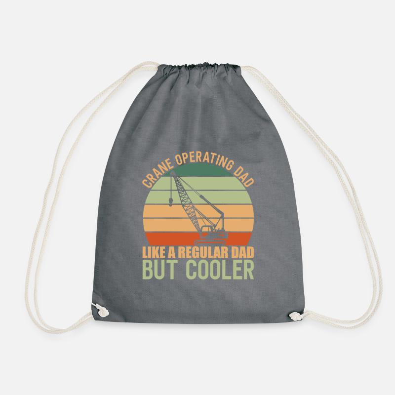 Crane operator Crane Operating Dad - Drawstring Bag - grey