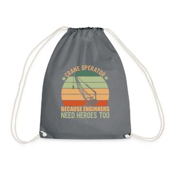 Crane Operator Kranführer - Drawstring Bag - grey - Front