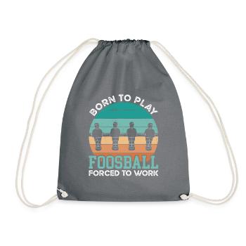 Born To Play Foosball - Drawstring Bag - grey - Front