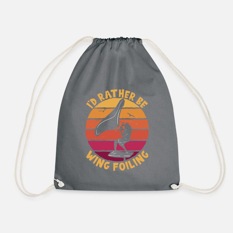 Rather Be Wing Foiling - Turnbeutel - Grau