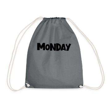 Montag der Woche minimalistischer lustiger Montag - Turnbeutel - Grau - Vorne