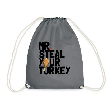 Mr Steal Ihre Truthahnjungen Kleinkind Thanksgivin - Turnbeutel - Grau - Vorne