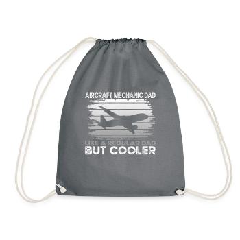 Aircraft Mechanic Dad - Drawstring Bag - grey - Front