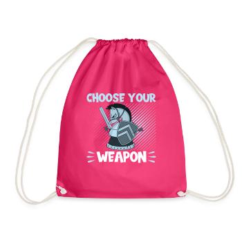 Chess Choose Your Weapon - Drawstring Bag - fuchsia - Front