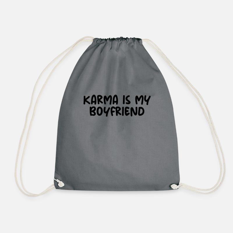 Karma ist mein Freund - Turnbeutel - Grau